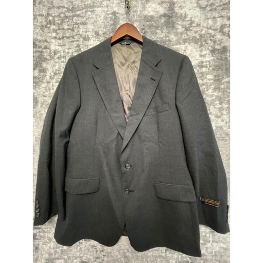 Vtg Ralph Lauren Polo University Club Blazer Men's Est 42R Charcoal Wool USA‎